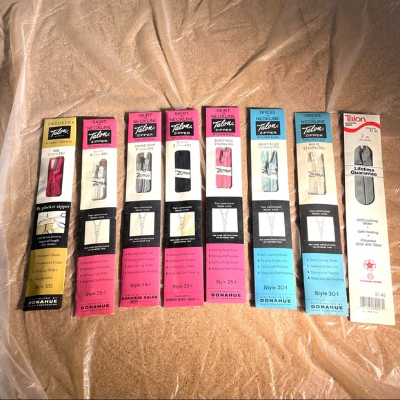 8 Vintage Talon Skirt Dress Blouse Trouser Zippers - Picture 1 of 10